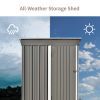 TOPMAX Patio 5ft Wx3ft. L Garden Shed; Metal Lean-to Storage Shed with Lockable Door; Tool Cabinet for Backyard; Lawn; Garden; Gray