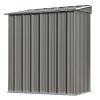 TOPMAX Patio 5ft Wx3ft. L Garden Shed; Metal Lean-to Storage Shed with Lockable Door; Tool Cabinet for Backyard; Lawn; Garden; Gray