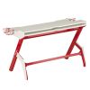 Techni Sport Ergonomic Computer Gaming Desk Workstation with Cupholder &amp; Headphone Hook; Red